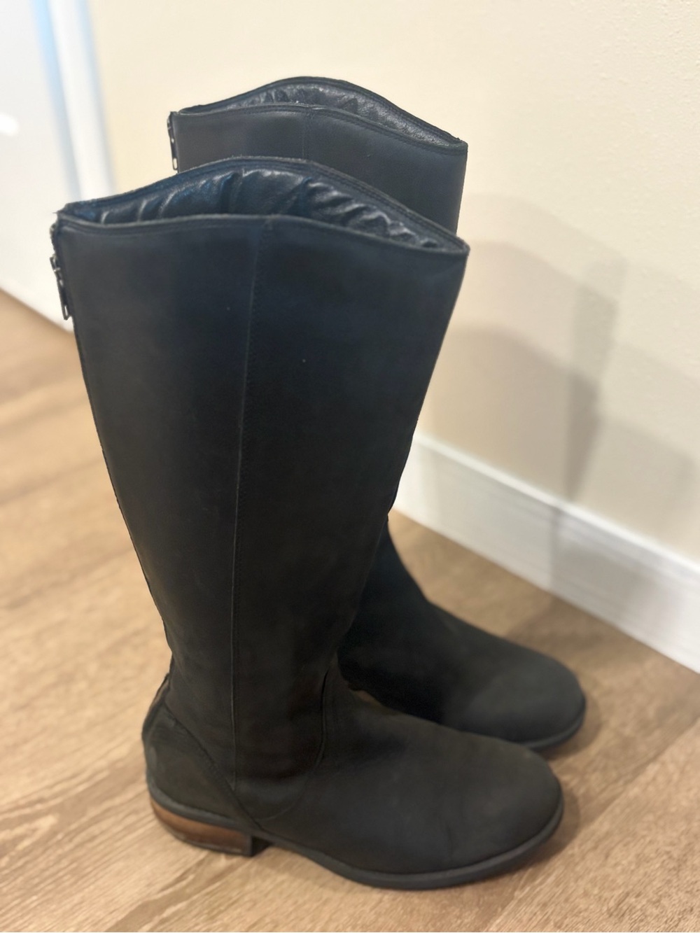 UGG Black Over-the-Knee Leather Riding Boots